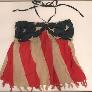 AMERICAN FLAG HALTER TOP